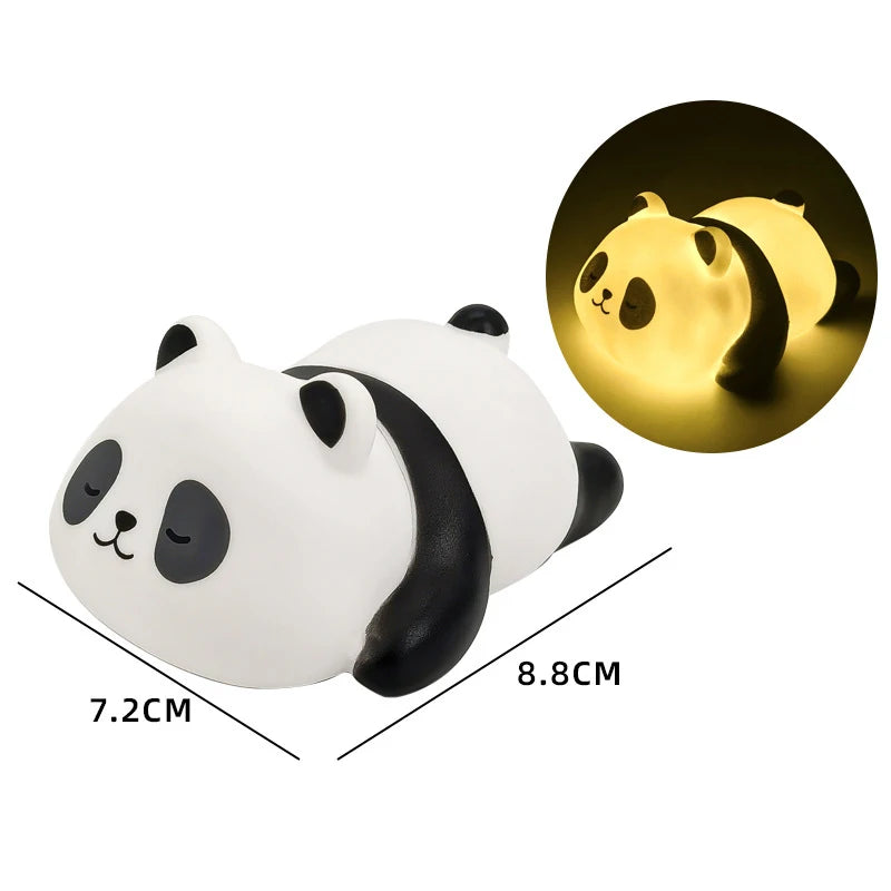 Cute Rabbit Lamp Decorations Desk Accessories Bunny Lamp Panda Light Ornament Cartoon Reading Light Easter Gifts