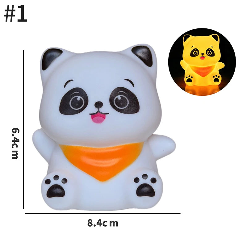 Cute Rabbit Lamp Decorations Desk Accessories Bunny Lamp Panda Light Ornament Cartoon Reading Light Easter Gifts