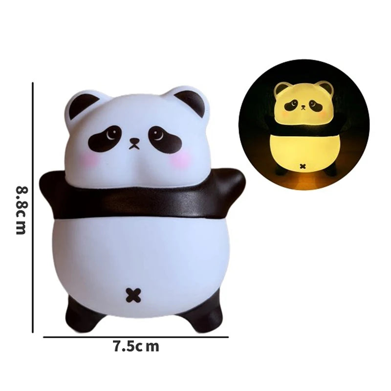 Cute Rabbit Lamp Decorations Desk Accessories Bunny Lamp Panda Light Ornament Cartoon Reading Light Easter Gifts