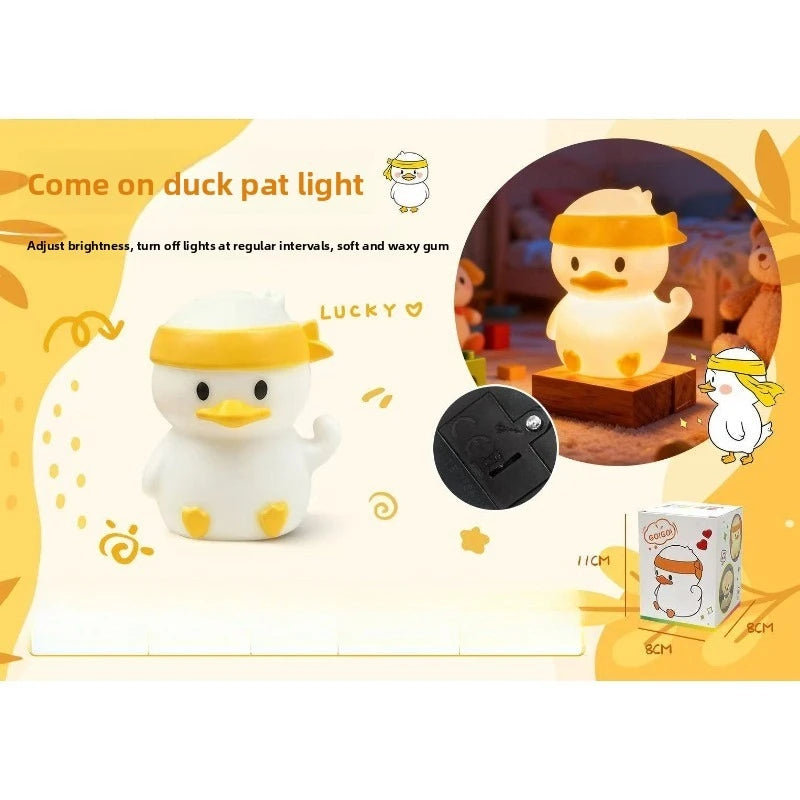 Cute Dodo Duck Lamp Squishy Silicone Dimmable Bedside Light Rechargeable Touch Nightlight for Boys Girls Room Decor