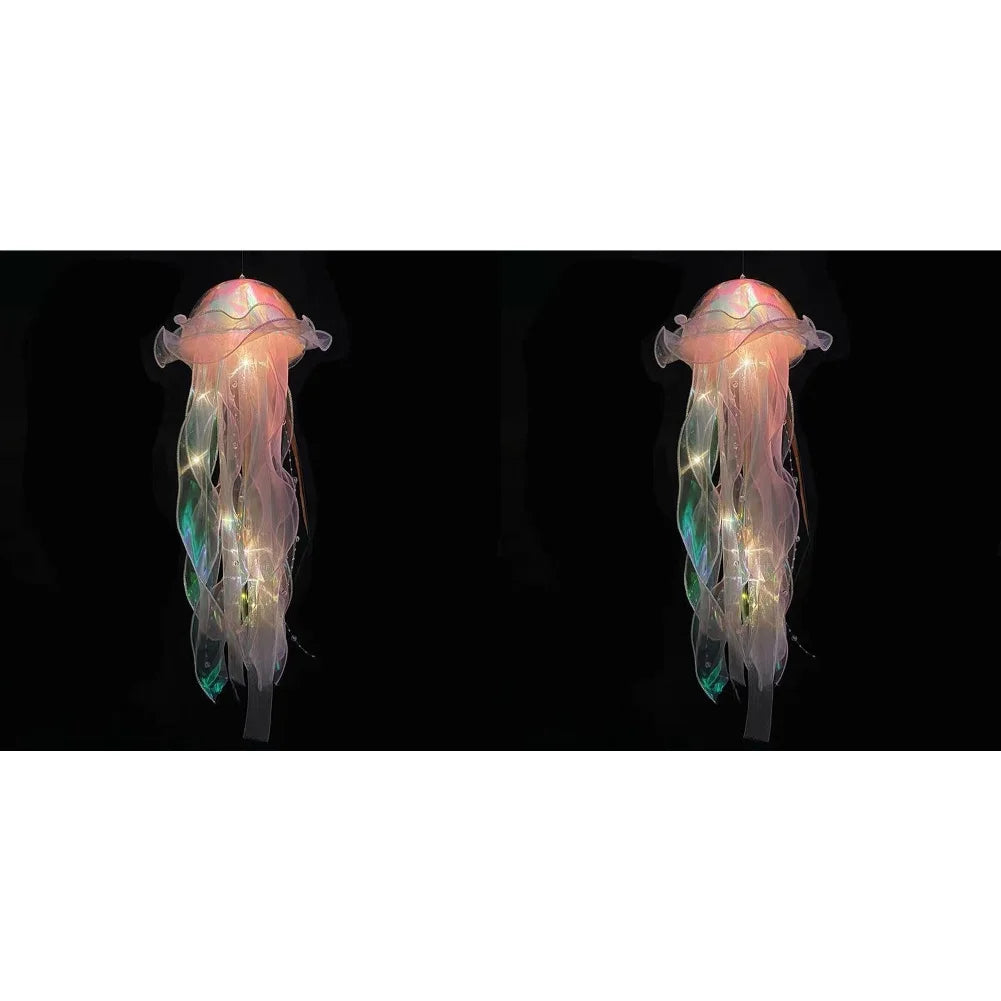 5-1PCS RGB Jellyfish Lamp Colorful Night Light Jellyfish Atmosphere Light Lamp Hanging Ceiling Lantern Creative Jellyfish Lamp