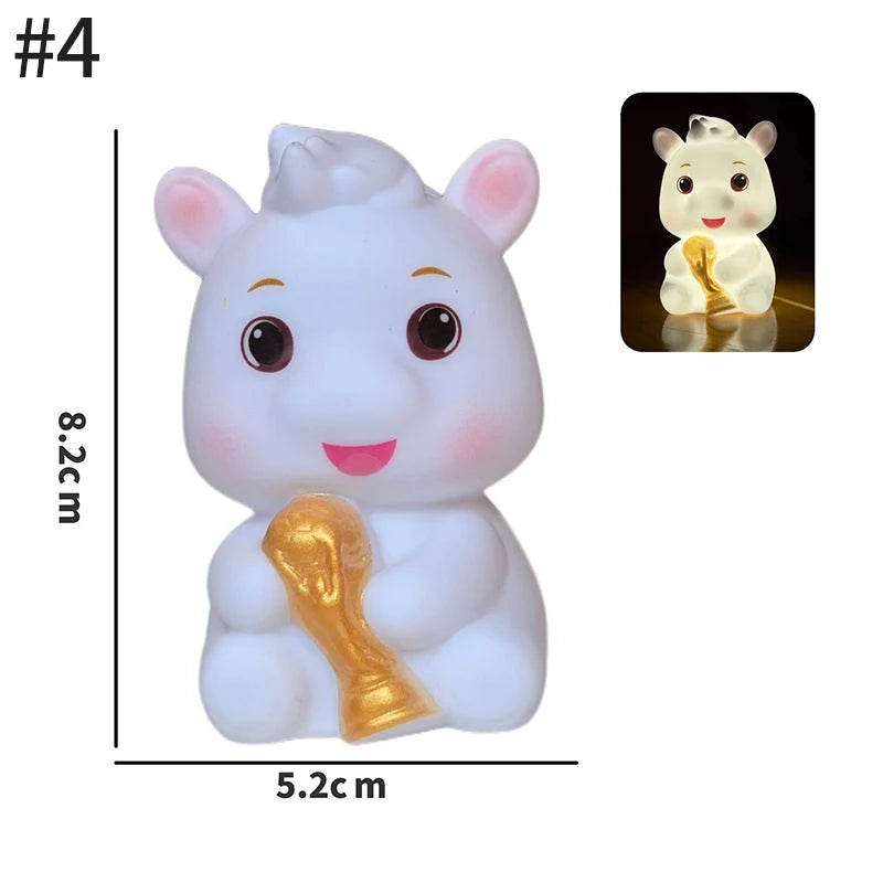 Cute Rabbit Lamp Decorations Desk Accessories Bunny Lamp Panda Light Ornament Cartoon Reading Light Easter Gifts