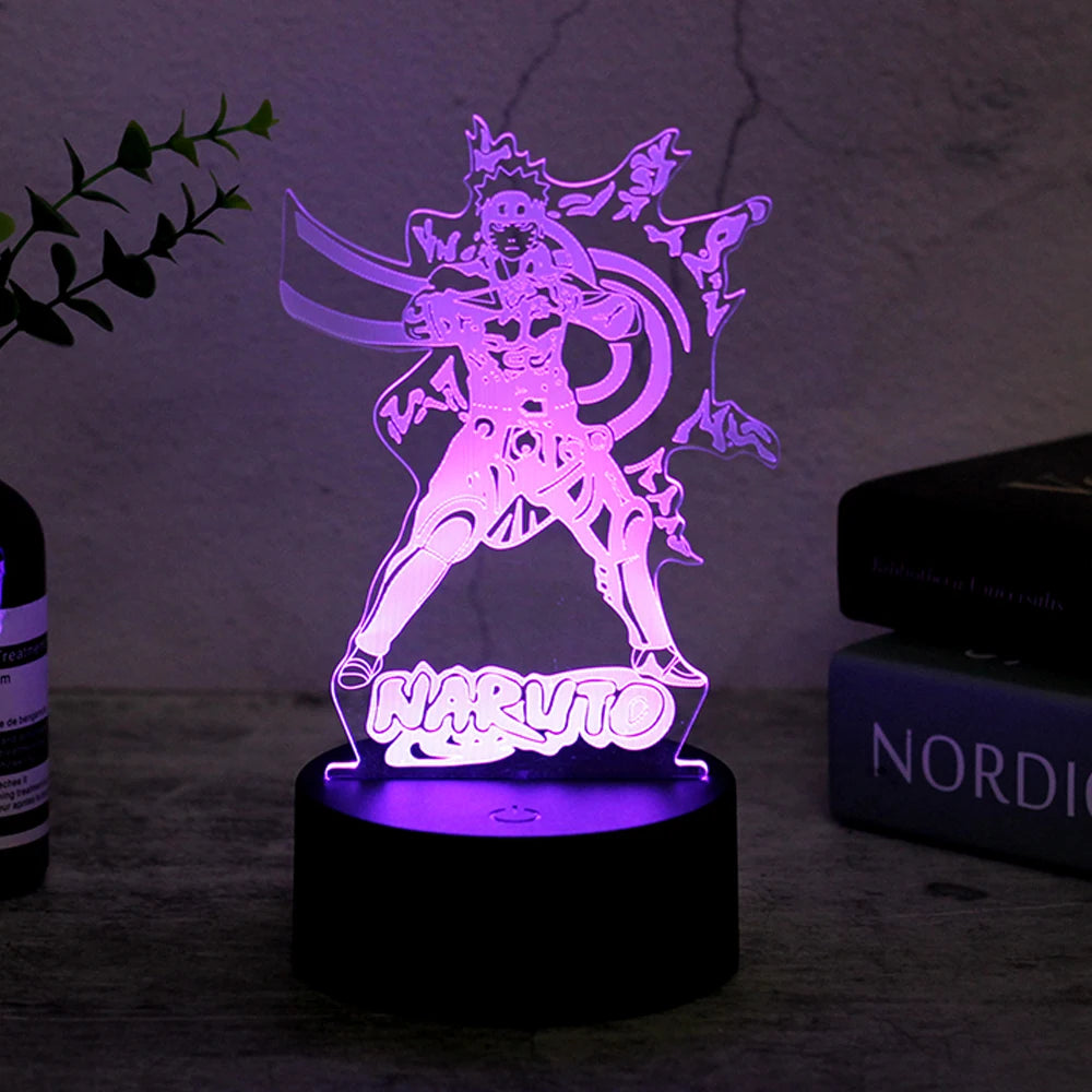 Anime Naruto Uzumaki LED Night Light Toys Akatsuki Kakashi Hatake Kid Bedroom Nightlight Itachi Uchiha 3D 7/16 Colors Lamp Decor