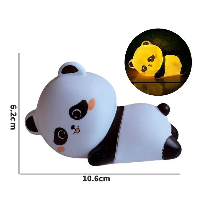 Cute Rabbit Lamp Decorations Desk Accessories Bunny Lamp Panda Light Ornament Cartoon Reading Light Easter Gifts