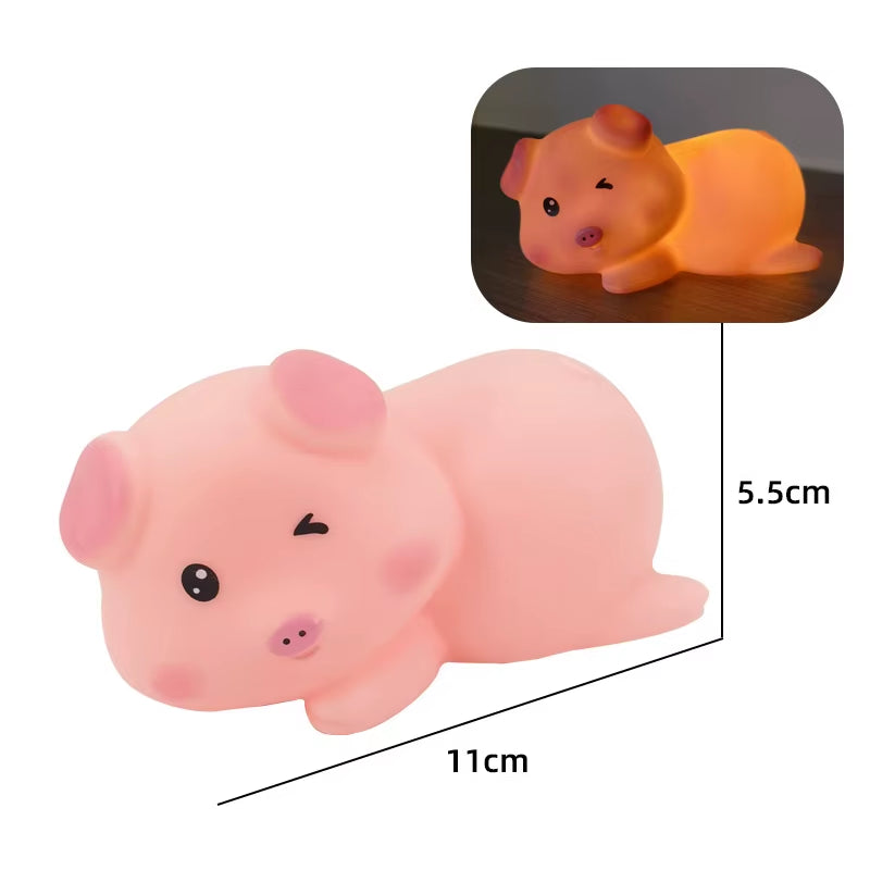 Cute Rabbit Lamp Decorations Desk Accessories Bunny Lamp Panda Light Ornament Cartoon Reading Light Easter Gifts
