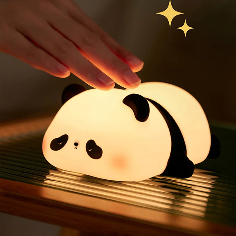 Cute Rabbit Lamp Decorations Desk Accessories Bunny Lamp Panda Light Ornament Cartoon Reading Light Easter Gifts
