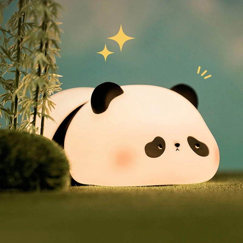 Cute Rabbit Lamp Decorations Desk Accessories Bunny Lamp Panda Light Ornament Cartoon Reading Light Easter Gifts