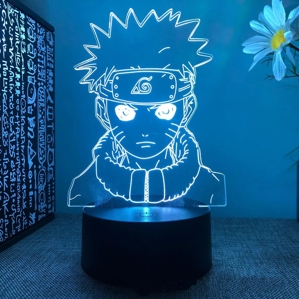 Anime Naruto Uzumaki LED Night Light Toys Akatsuki Kakashi Hatake Kid Bedroom Nightlight Itachi Uchiha 3D 7/16 Colors Lamp Decor